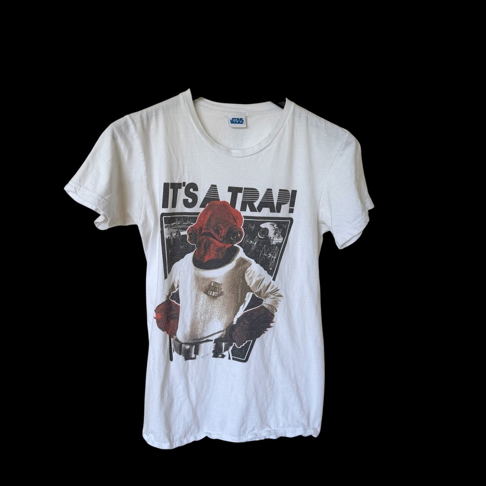 Star‎ Wars Admiral Ackbar Its A Trap Graphic T-Shirt White Medium